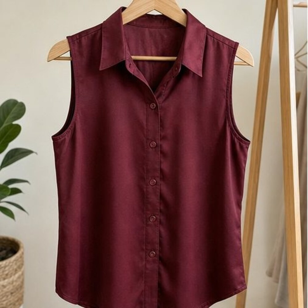 Burgundy Puff Sleeve Top